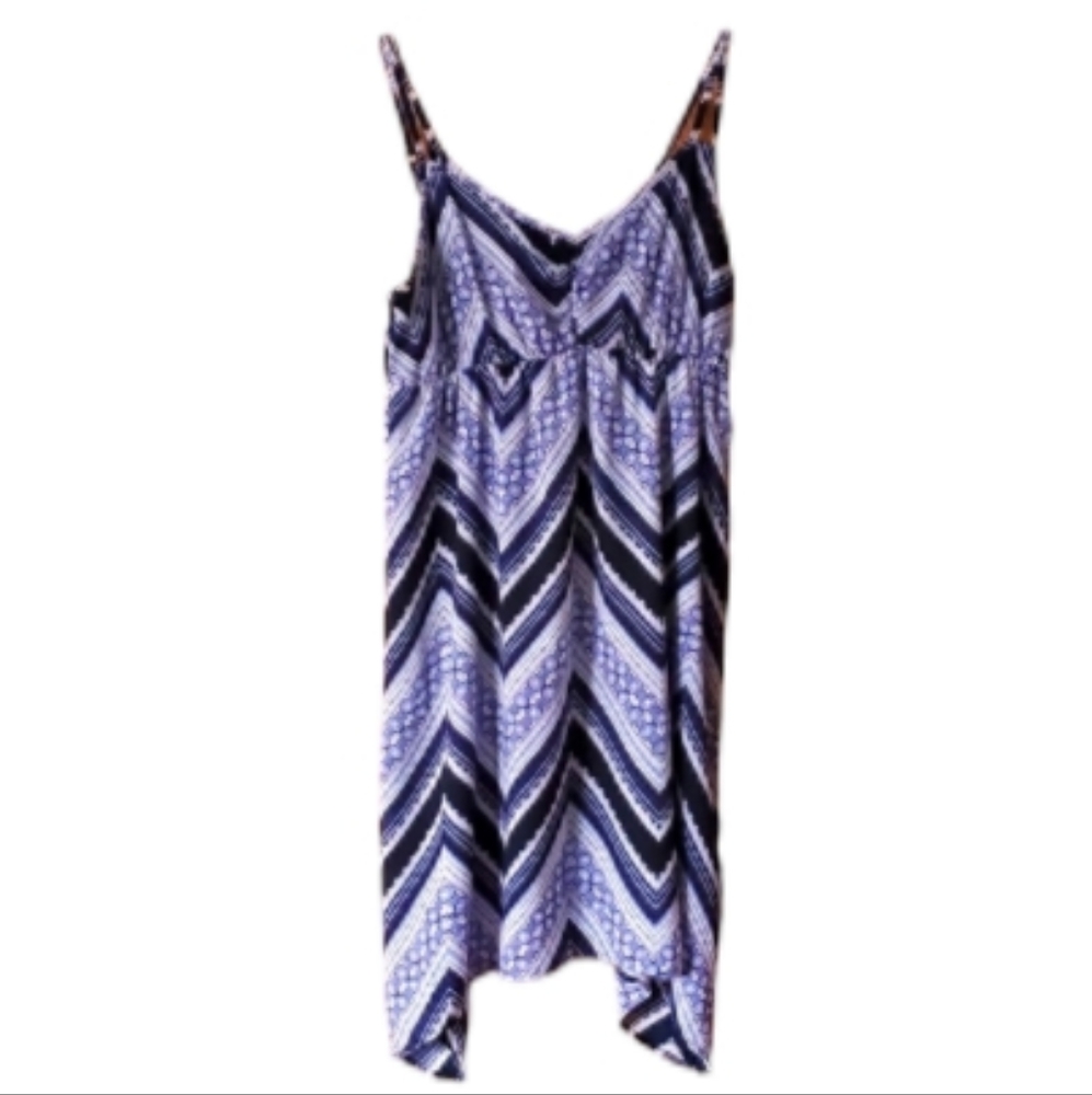 Maurices Womans Cheveon Blue Spaghetti Strap Dress Size Medium